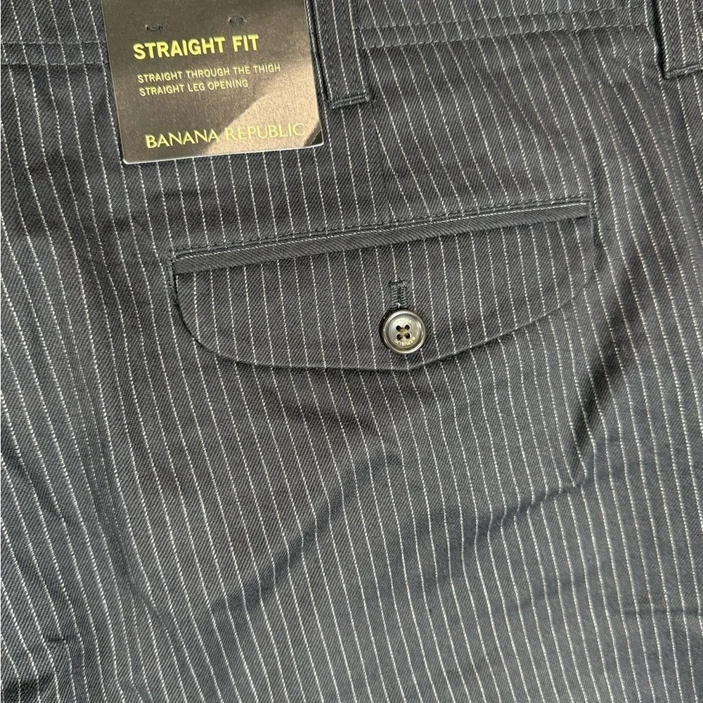 NWT 38W 32L Banana Republic Black Chalk Pinstripe Dress Pants